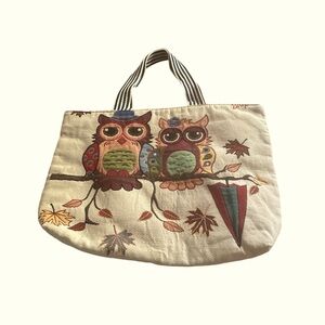 Owl tote bag vintage granniecore